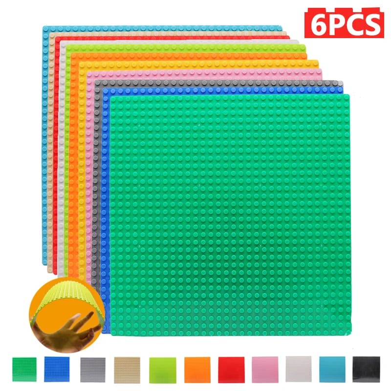 KACUU סט 6 לוחות בסיס לבניית בלוקים תואמי Lego