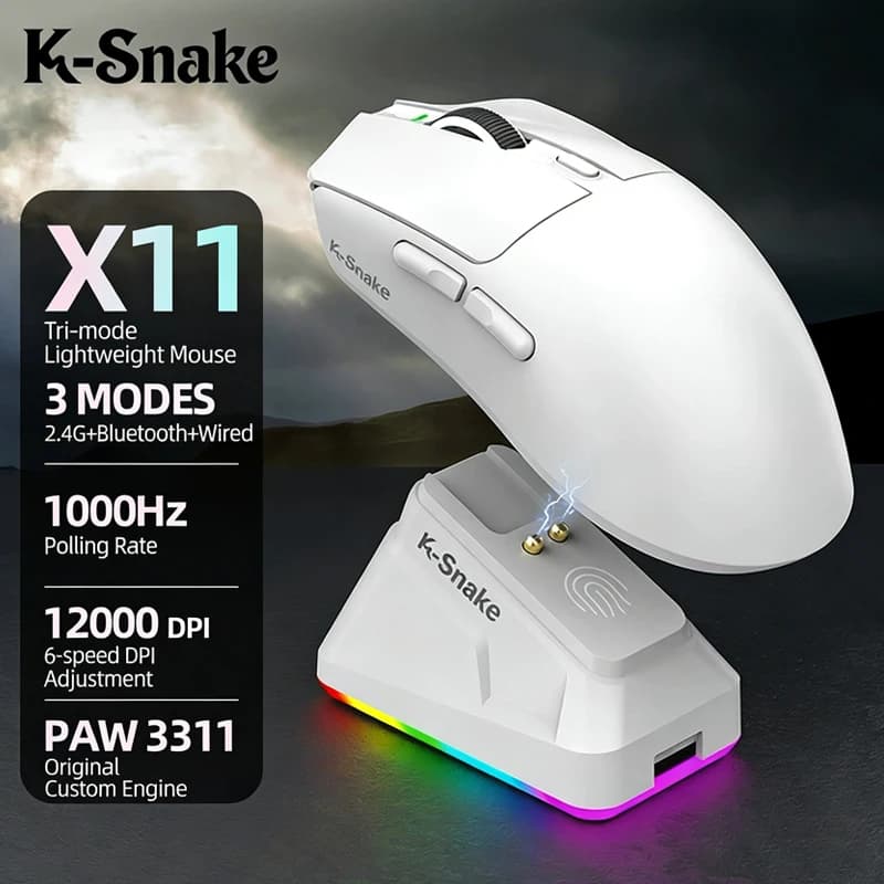 K-Snake X11 עכבר גיימינג אלחוטי Tri-Mode