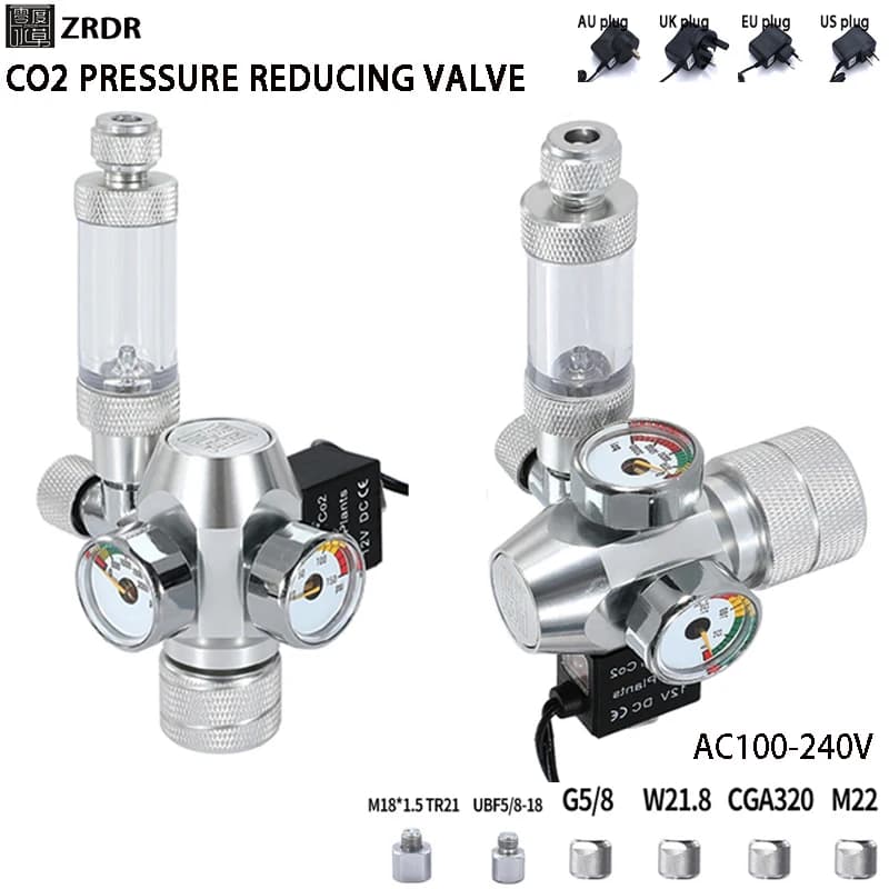 ZRDR וסת CO2 לאקווריום עם סולנואיד ומונה בועות
