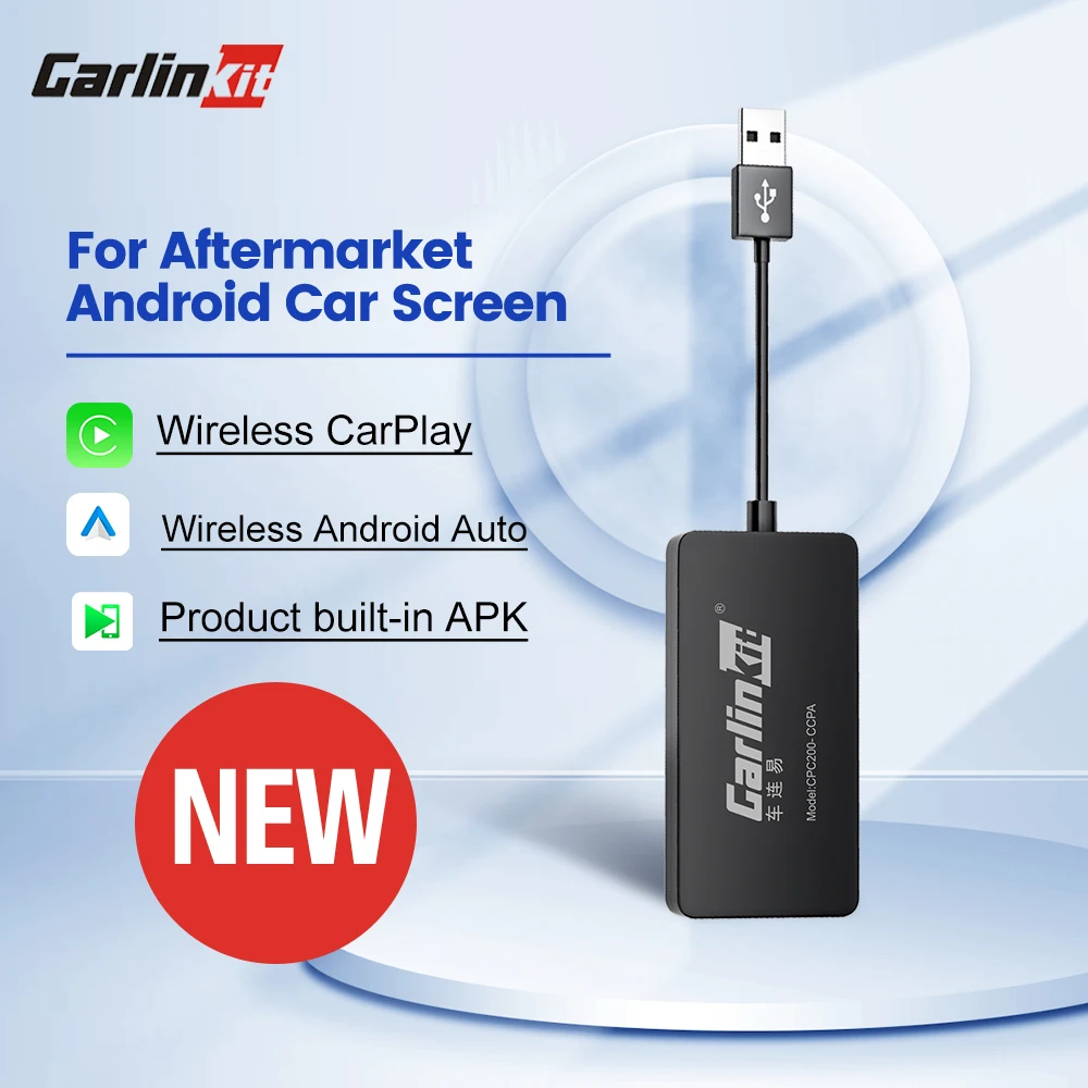 Carlinkit מתאם CarPlay ו-Android Auto אלחוטי לרדיו אנדרואיד לרכב