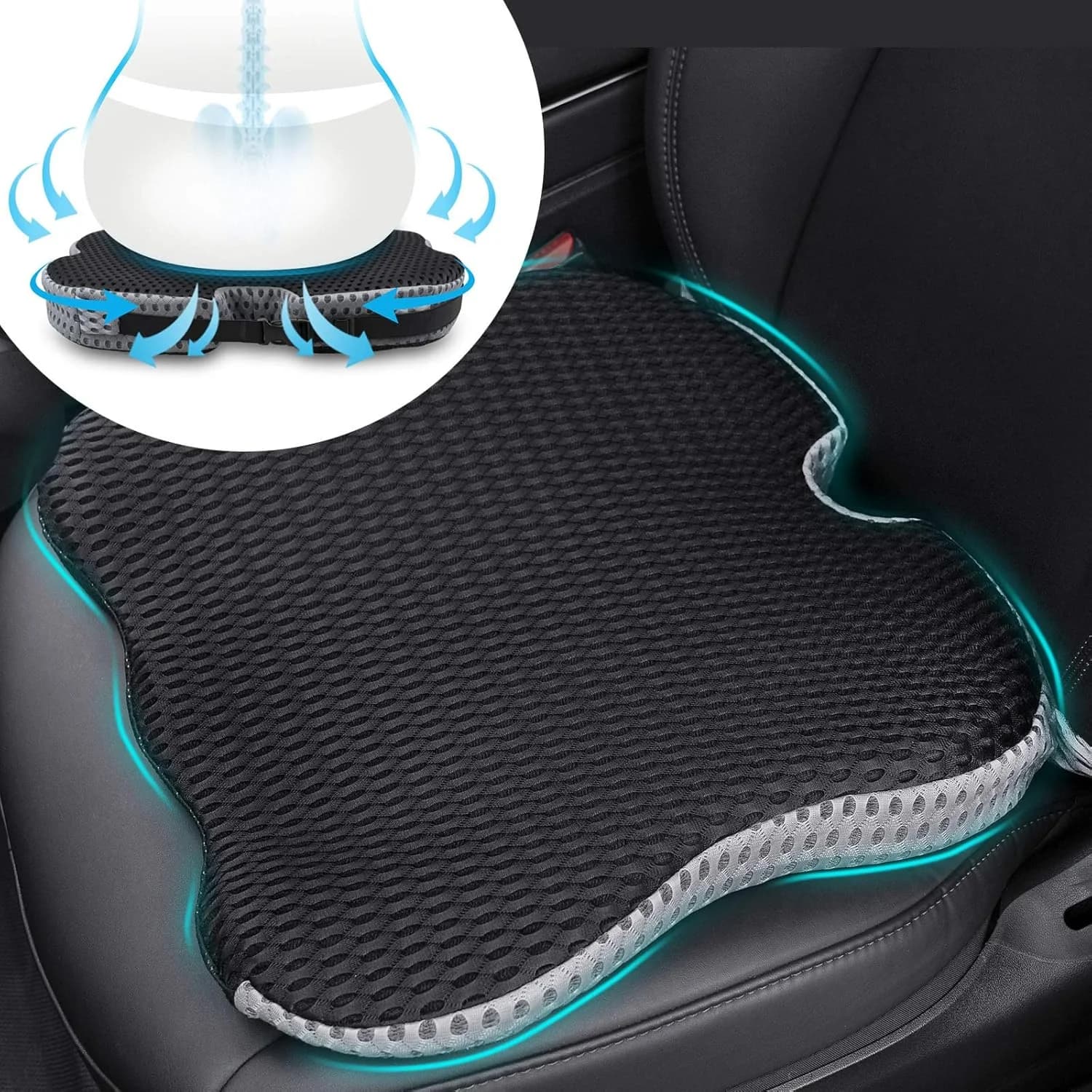 כרית אורתופדית Memory Foam לכיסא ולמושב רכב