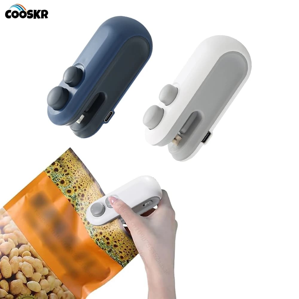 Mini Bag Sealer 2 ב-1 לאטימת שקיות ופתיחה