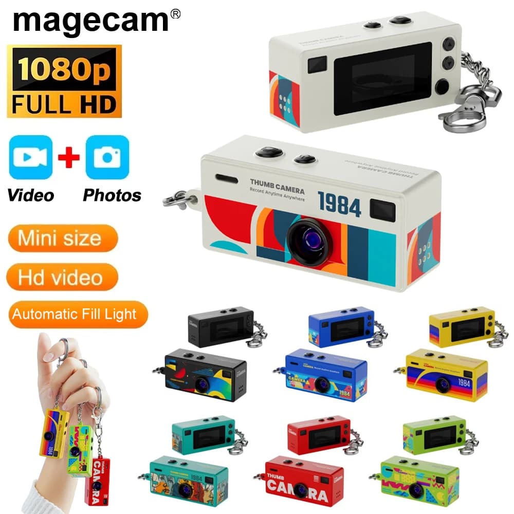 Magecam מצלמת מפתח קומפקטית 1080P עם פלאש