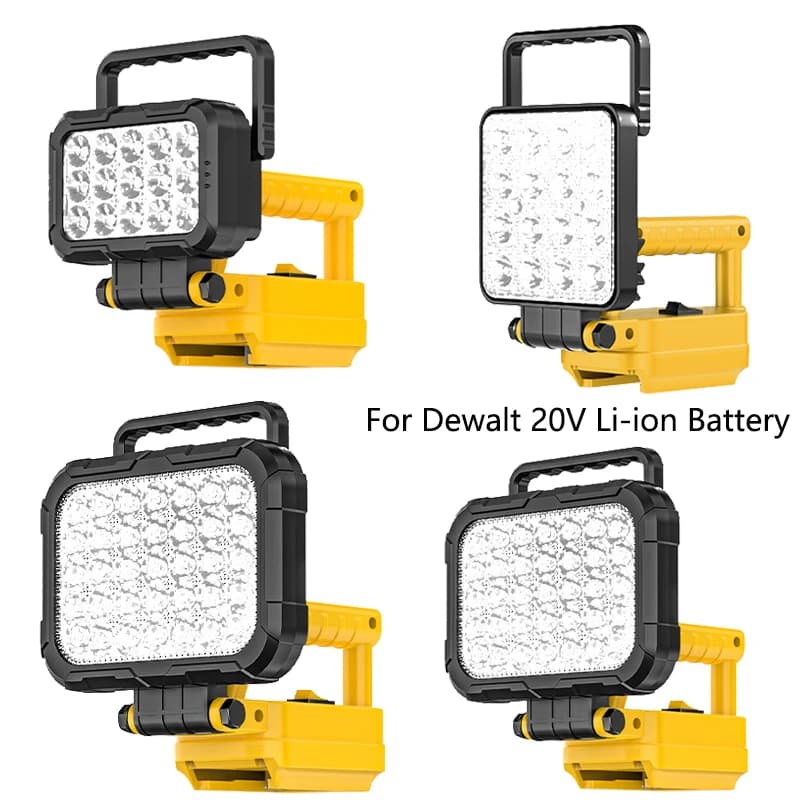 פנס עבודה LED ל-Dewalt 18V/20V עם USB כפול