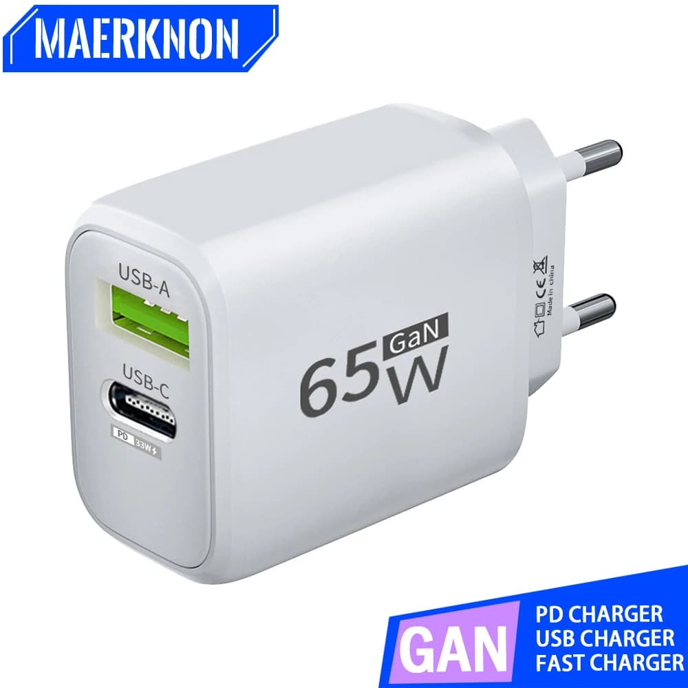 Maerknon מטען GaN 65W USB-C מהיר