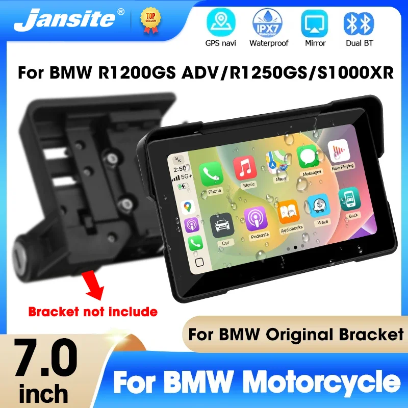 Jansite מסך CarPlay אלחוטי 7" ל-BMW Motorrad
