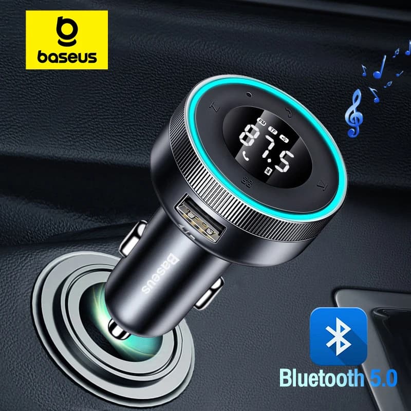 Baseus משדר FM Bluetooth 5.0 לרכב עם טעינה מהירה