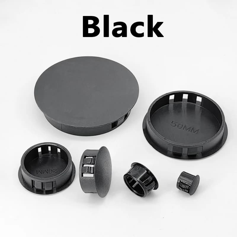 פקקי כיסוי עגולים לרהיטים ולחורי צינור, Black