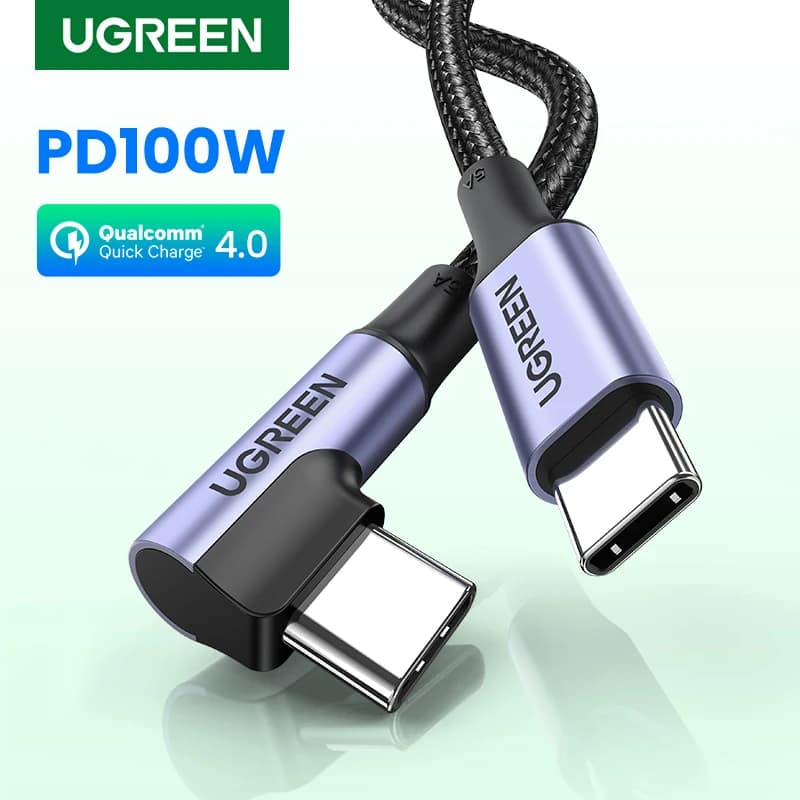 UGREEN כבל USB-C זוויתי PD100W לטעינה מהירה