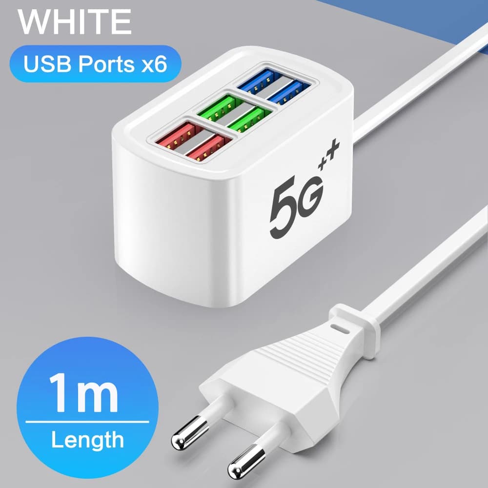 תחנת טעינה שולחנית 6 ב-1 ל-USB